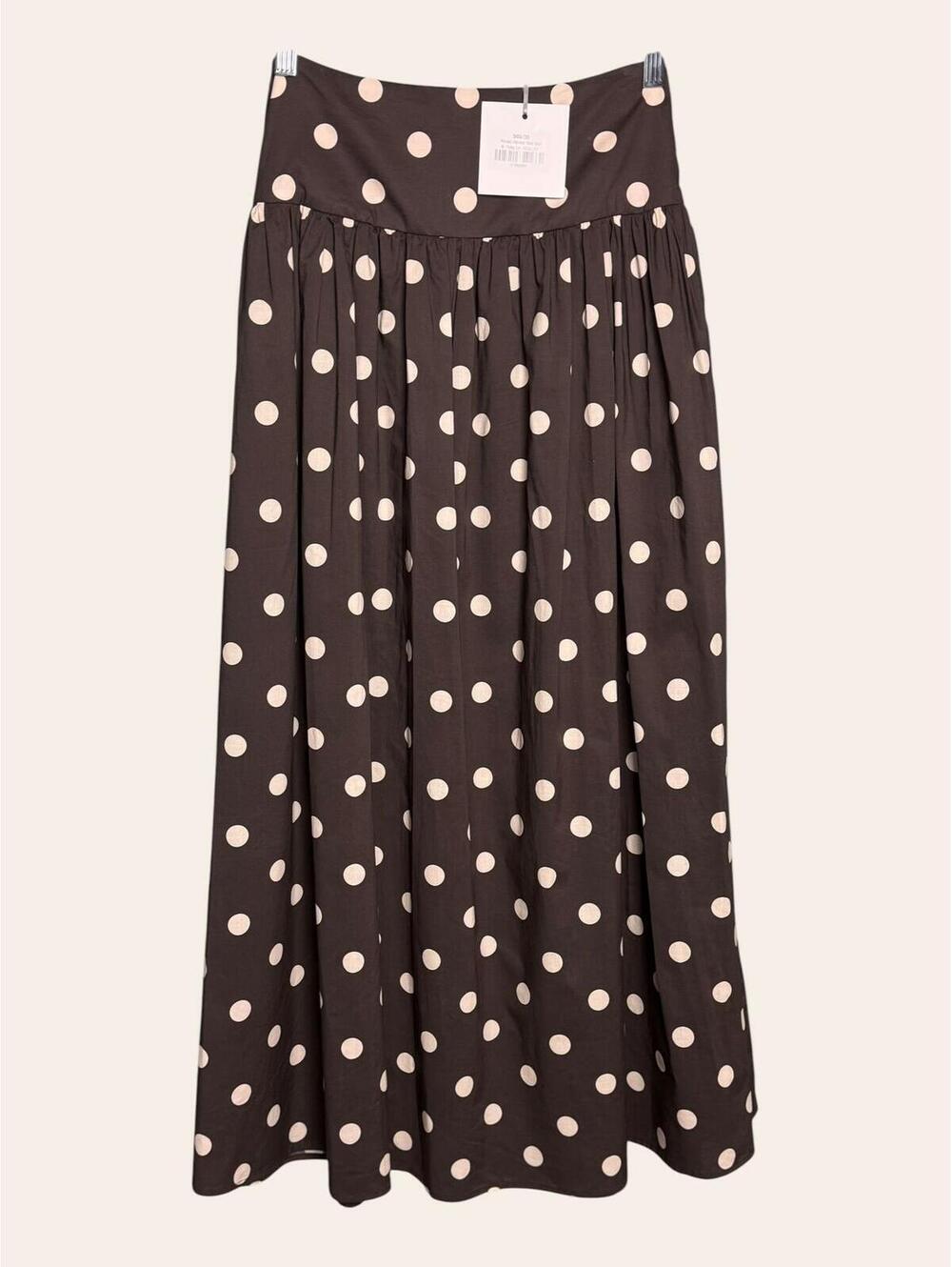 Blank Printed Waisted Polka Dot Maxi Skirt